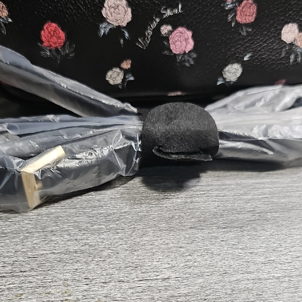 Victoria's Secret Black and Pink Floral Crossbody Bag - Picture 3 of 5